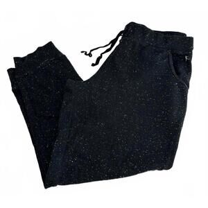 Danskin Now Black  Speckled Jogger Sweatpants with Drawstring Waist- XL